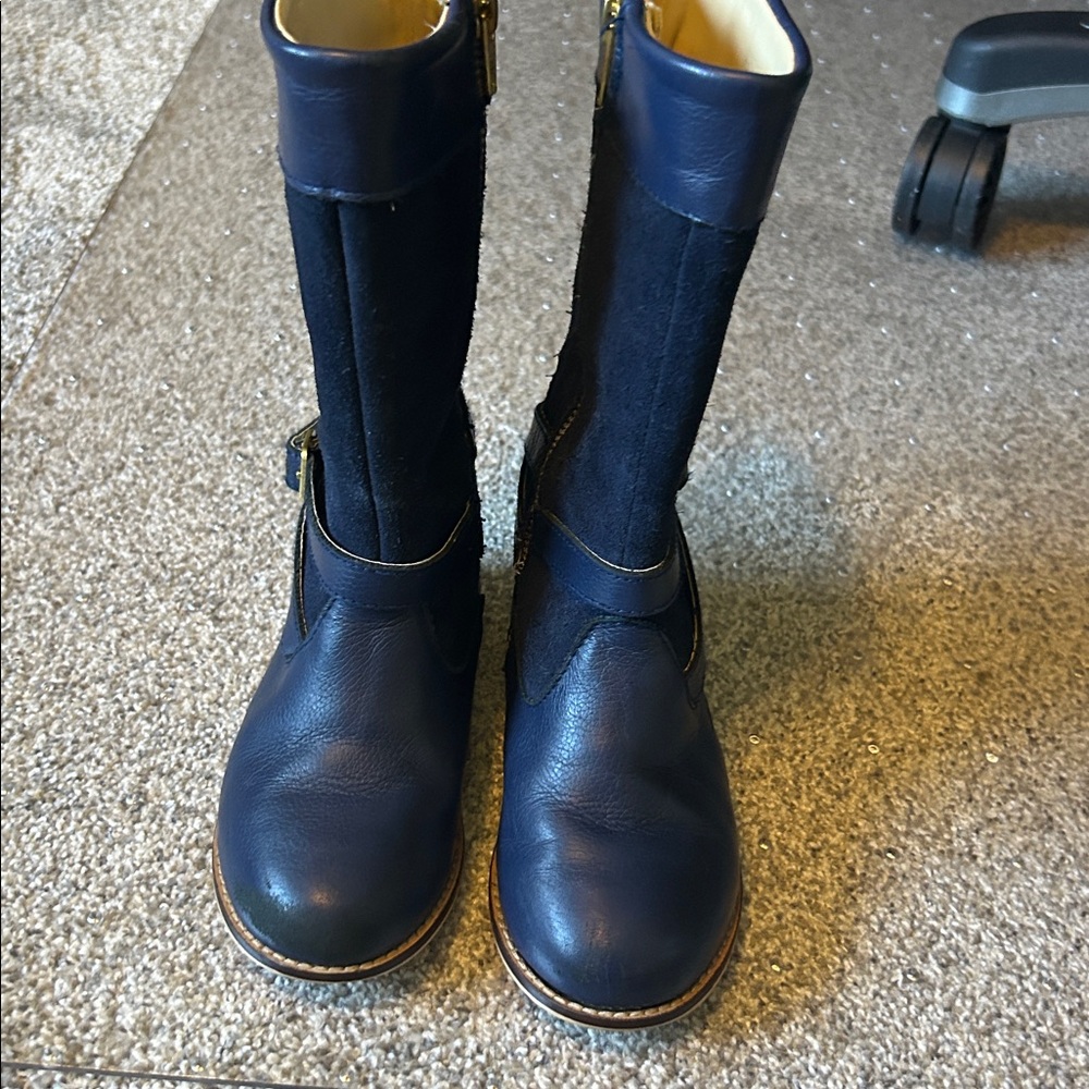 Janie and Jack Midnight Blue Leather Footwear GUC